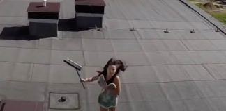 Inappropriate moments caught on camera by a drone